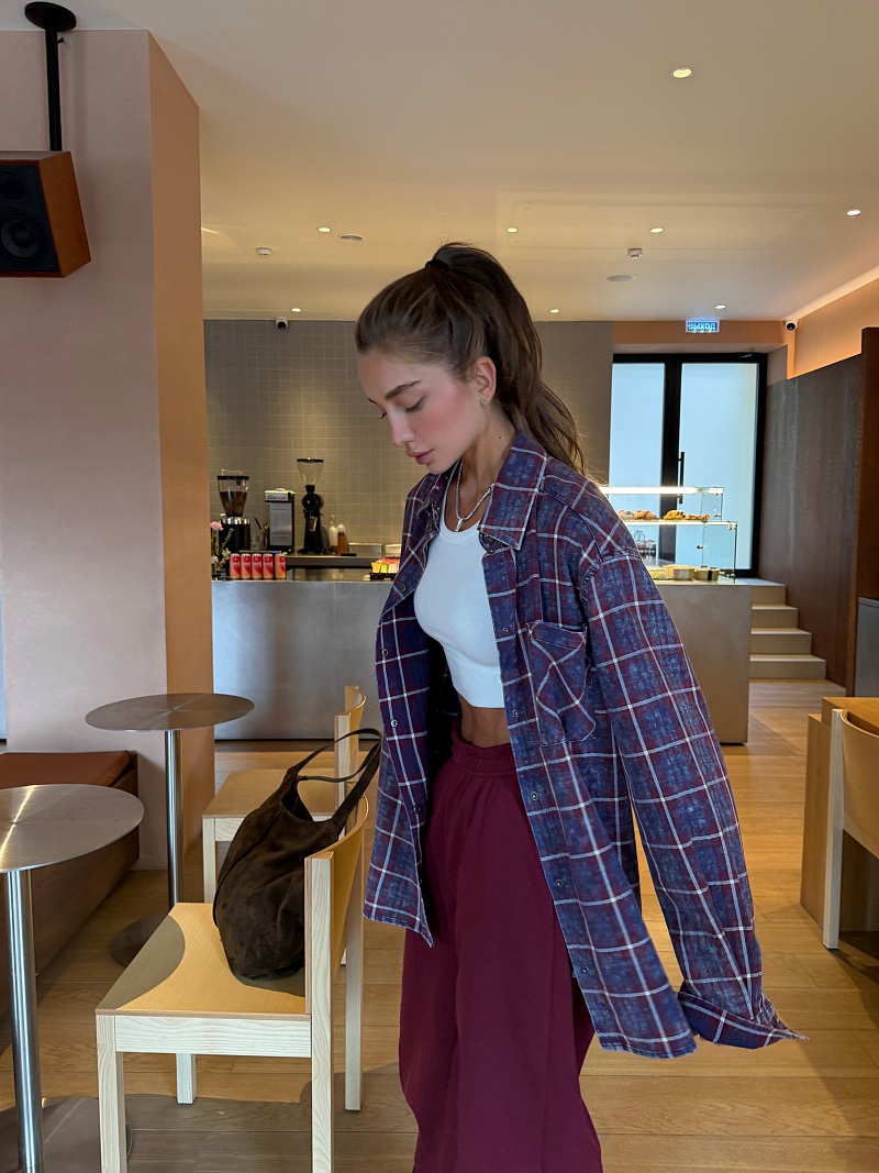 Хлопковая рубашка в клетку