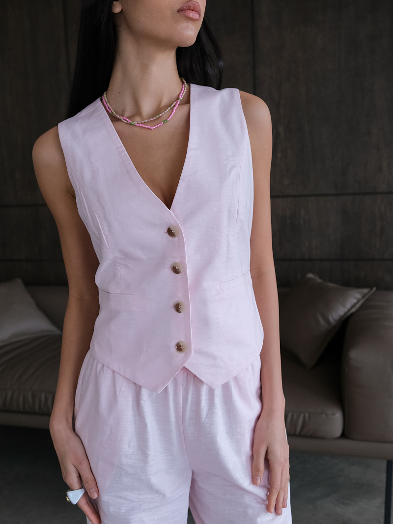 Жилет изо льна и хлопка