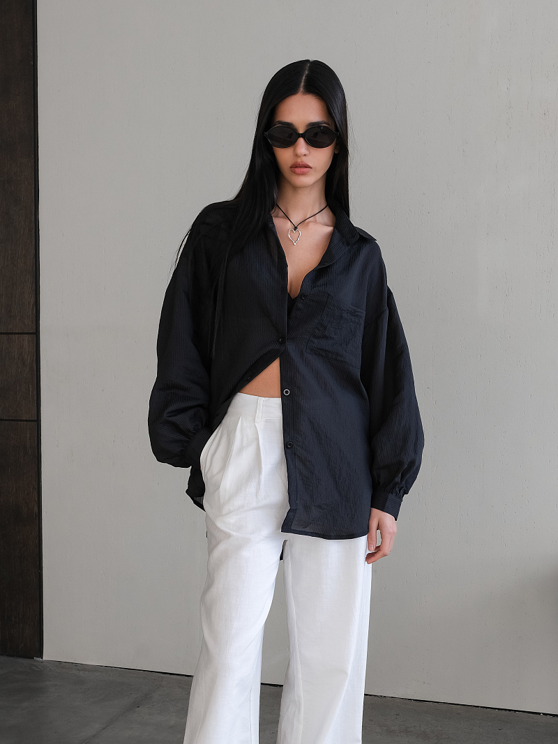 Рубашка с полупрозрачным эффектом