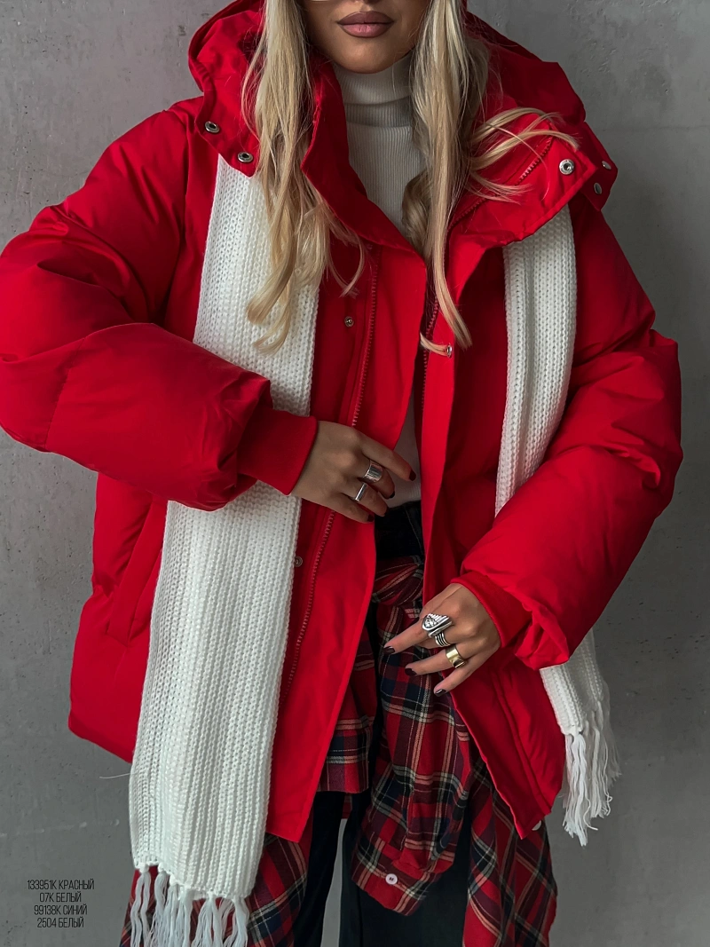 Шарф в рубчик с бахромой