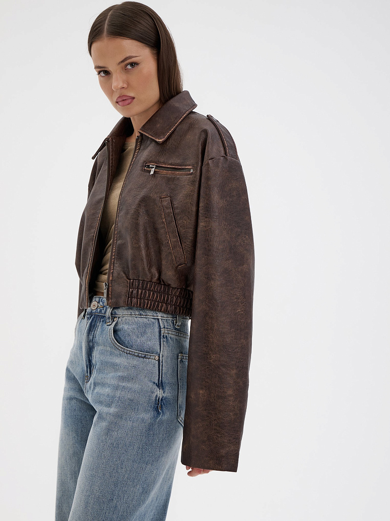 Куртка-бомбер из эко-кожи