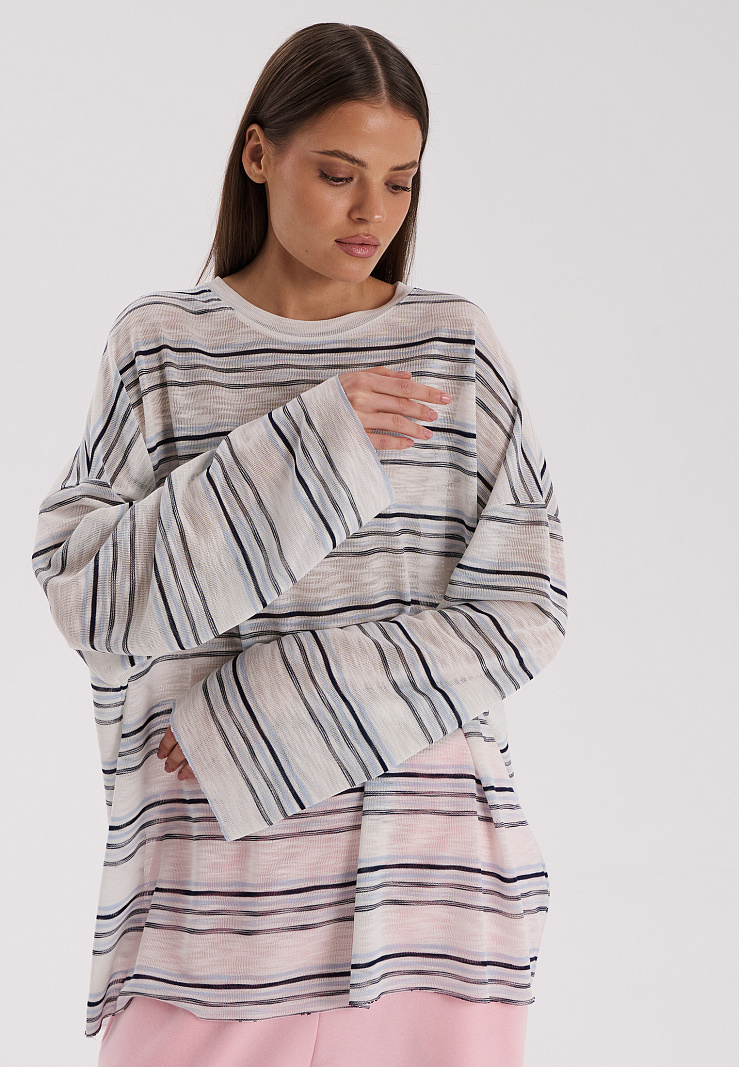 Лонгслив в полоску из вискозы