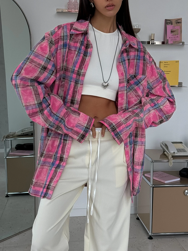 Хлопковая рубашка в клетку